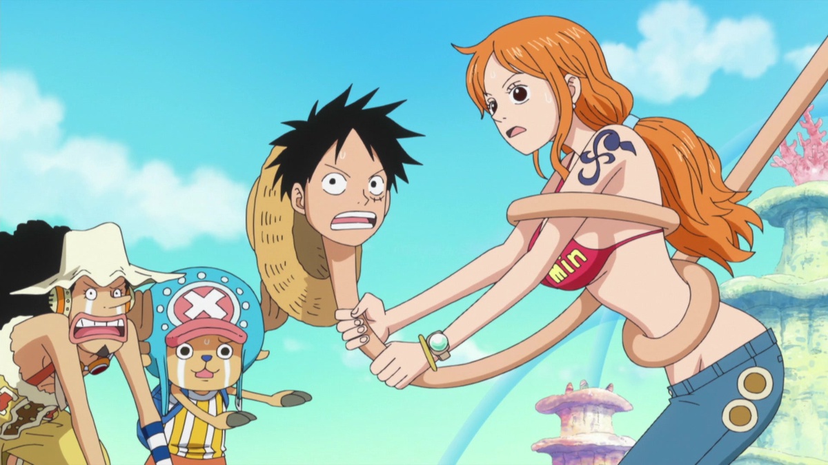 One Piece: Fishman Island (517-574) (English Dub) Shaking Fish-Man Island!  a Celestial Dragon Drifts In! - Watch on Crunchyroll