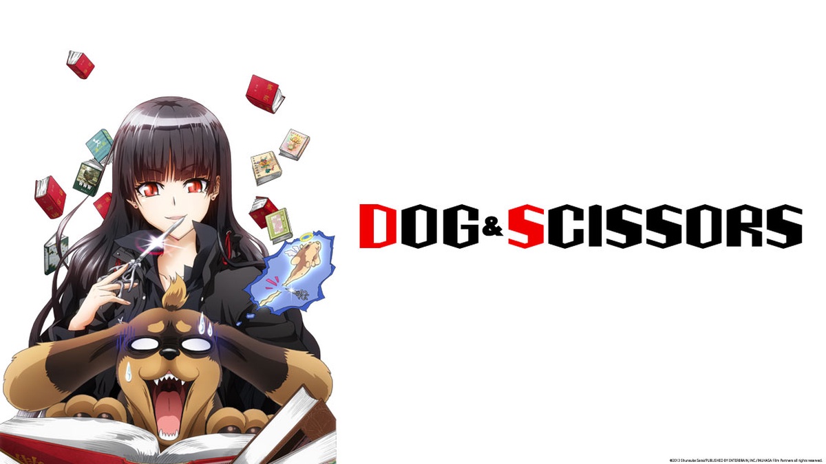 Dog and scissors characters